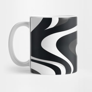 Monochrome Waves: Modern Abstract Ebb and Flow Mug